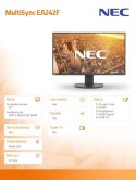 NEC Monitor MultiSync EA242F 24 cale czarny USB-C