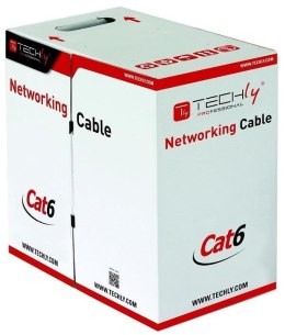 Techly Kabel instalacyjny skrętka UTP Cat6 4x2 drut 100% miedź 305m szary