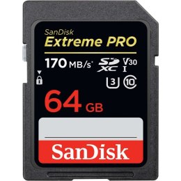 SanDisk Karta pamięci Extreme Pro SDXC 64GB 170/90 MB/s V30 UHS-I U3
