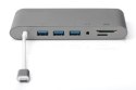 Digitus Stacja dokująca USB Typ C 11 portów funkcja Dual Monitor 4K 30Hz PD 2.0 HQ Aluminiowa