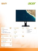Acer Monitor 23.8 cale B247Y bmiprzx