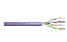 Digitus Kabel teleinformatyczny instalacyjny kat.6, U/UTP, Eca, drut, AWG 24/1, PVC, 305m, fioletowy, karton