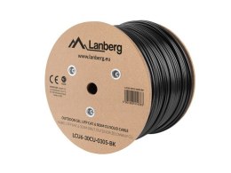 Lanberg Kabel LAN UTP KAT-6 305M drut outdoor żelowany CU fluke passed, czarny