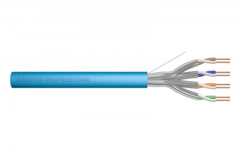 Digitus Kabel teleinformatyczny instalacyjny kat.6A, U/FTP, Dca, drut, AWG 23/1, LSOH, 50m, niebieski