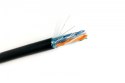 Digitus Kabel teleinformatyczny instalacyjny zewnętrzny żelowany kat.6, F/UTP, Fca, drut, AWG 23/1, PE, 305m, szpula Czarny