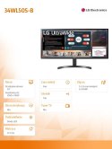 LG Electronics Monitor 34 cale 34WL50S-B 21:9 IPS HDR10 FreeSync