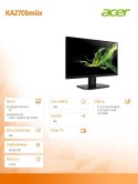 Acer Monitor 27' KA270bmiix 1ms/ 250nits/ VGA/2xHDMI