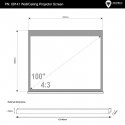 4world Ekran projekcyjny na ścianę 203x152 (100'', 4:3) biały mat