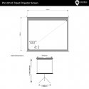 4world Ekran projekcyjny ze statywem 203x152 (100'',4:3) biały mat