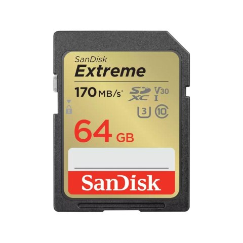 SanDisk Karta pamięci Extreme SDXC 64GB 170/80 MB/s V30 UHS-I U3