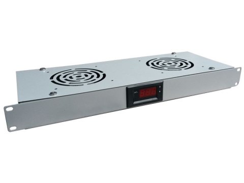 ALANTEC Panel wentylacyjny 19" 1U, 2 wentylatory, termostat, szary