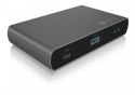 IcyBox Hub IB-HUB801-TB4 Thunderbolt 4 HUB, 3x Thunderbolt 4 do 40 Gbit/s i 1x USB 3.2 Gen2 Type-A do 10 Gbit/s