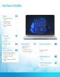 Microsoft Surface Laptop Studio Win11Pro i7-11370H/32GB/1TB/RTX3050Ti 4GB/14.4 cala Commercial Platinum ADI-00009
