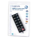 LogiLink Hub USB2.0 13-portów z wyłącznikiem Czarny