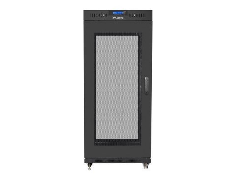 Lanberg Szafa instalacyjna RACK stojąca 19 15U 800X1000 czarna drzwi perforowane LCD( FLAT PACK)