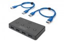 Digitus Przełącznik USB 3.0, 2 PC - 4 Urządzenia, zasilanie USB C