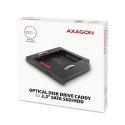 AXAGON RSS-CD12 Ramka na 2,5" SSD-HDD do gniazda DVD, 12.7mm LED aluminium