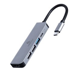 Gembird Adapter wieloportowy USB-C 5w1, PD, HDMI, USB 3.1, USB 2.0x2