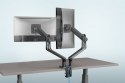 Digitus Uchwyt biurkowy podwójny z zaciskiem sprężyną gazową 2xUSB 2xLCD 17-32", max. 2x 9 kg