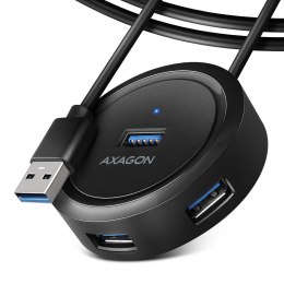 AXAGON HUE-P1AL Hub 4-portowy USB 3.2 Gen 1 ROUND, micro USB, 1.2m USB-A kabel