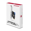 AXAGON PCEU-232VLS Kontroler PCIe 2+2x port USB 3.2 GEN 1, UASP, SP & LP, 15-pin SATA zasilacz