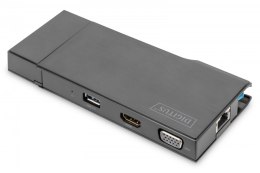Digitus Stacja dokująca USB 3.0 Typ A, 7-portów, 4K 30Hz, HDMI, VGA, 2x USB 3.0, SD microSD, RJ45