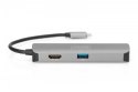 Digitus Stacja dokująca USB-C, 5-portów 4K 30Hz HDMI 2x USB3.0 microSD SD/MMC, srebrna