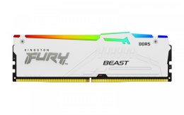 Kingston Pamięć DDR5 Fury Beast RGB 32GB(1*32GB)/6000 CL36 biała