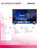 Sencor Telewizor 42 cale Smart SLE 42FS601TCS Wi-Fi, Netflix, DVB-T/T2/C/S/S2