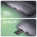 AXAGON HUB HMC-6GM2 USB 6 in1 10Gbps hub, USB-A, USB-C, HDMI, M.2, SD/ mSD, PD 100W, USB-C