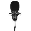 Media-Tech Mikrofon studyjny z zestawem akcesoriów pojemnościowy MT397S srebrny