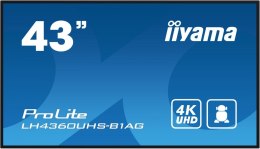 IIYAMA Monitor wielkoformatowy 43 cale LH4360UHS-B1AG matowy 24h/7 500(cd/m2) VA 3840 x 2160 UHD(4K) Android.11 Wifi CMS(iiSignage2)