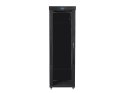 Lanberg Szafa instalacyjna rack stojąca 19 47U 800x1000 czarna, drzwi szklane LCD (Flat pack)
