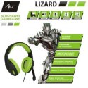 ART Słuchawki gamingowe z mikrofonem Lizard 1x mini Jack + adapter 2x mini Jack