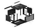 Lanberg Szafa wisząca 19 cali 6U 600x450 drzwi perforowane (flat pack) czarna