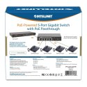 Intellinet Switch Gigabit 5xPoE Passthrough zasilany PoE lub AC,68W