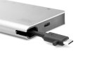 Digitus Stacja dokująca podróżna USB Typ C, 8 portów 4K, HDMI, VGA, USB3.0, RJ45, microSD, SD/MMC, srebrna