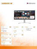 LG Electronics Monitor 34WN650-W IPS Ultra Wide 400cd/m2 2560x1080