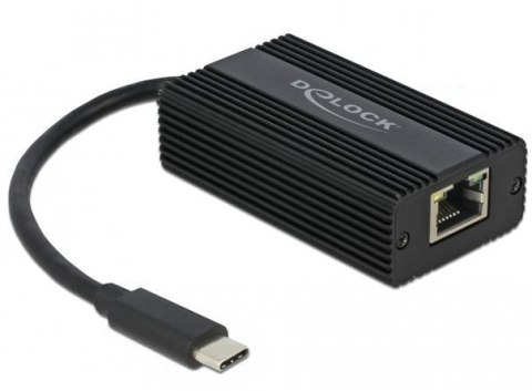 Delock Adapter USB C(M) 3.1->RJ45(F) 5GB na kablu 13.5 cm czarny