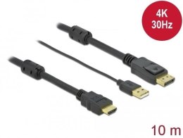 Delock Kabel HDMI(M)-Displayport (M)4K 10M USB A(M) 85968