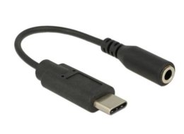 Delock Adapter USB C(M) 2.0->MINIJACK 3.5mm(F) na kablu 14cm czarny