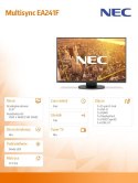 NEC Monitor Multisync EA241F IPS DP HDMI czarny 1920x1080 250cd/m2