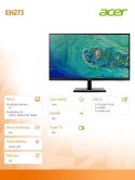 Acer Monitor 27 cali EH273 Full HD 75Hz, VA, 4ms, 250Lm