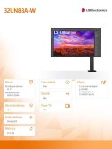 LG Electronics Monitor 32UN88A-W 31,5 cala IPS Ergo 4K HDR FreeSync
