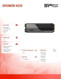 Silicon Power Dysk SSD XPOWER XS70 1TB 7300/6000MB/s M.2 PCIe 4x4 NVMe 1.4