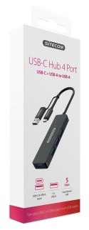 SITECOM Hub USB-C 4 porty USB-A z USB-A adapter 5Gbp