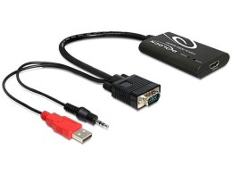 Delock Adapter VGA(M)+Audio 3.5mm Jack(M)+Power USB AM->HDMI(F) 23cm