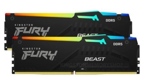 Kingston Pamięć DDR5 Fury Beast Black RGB 64GB(2*32GB)/5200 CL36 EXPO