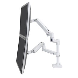 Ergotron - LX Dual Stacking Arm - uchwyt biurkowy na dwa monitory (biały)