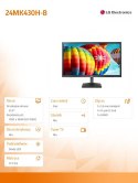 LG Electronics Monitor 24 cali 24MK430H-B IPS HDMI D-sub